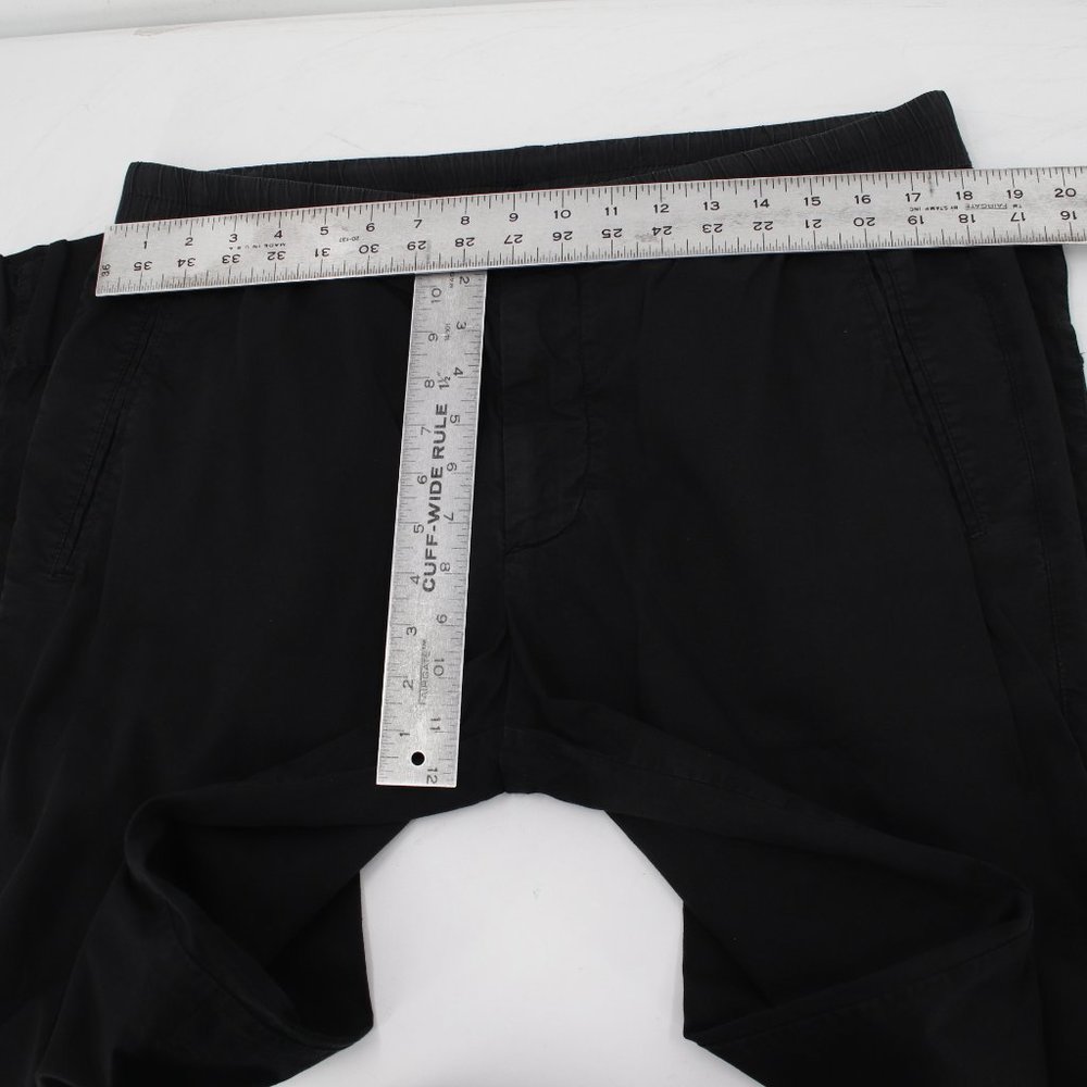 James Perse Pants Men 3 Cotton Linen Elastic Waist Drawstring Black straight leg - Picture 8 of 11
